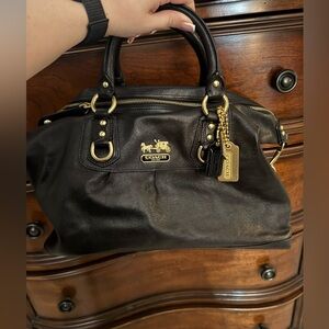 Coach Shimmering Black Leather Bag